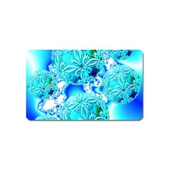 Blue Ice Crystals, Abstract Aqua Azure Cyan Magnet (name Card) by DianeClancy