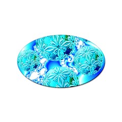 Blue Ice Crystals, Abstract Aqua Azure Cyan Sticker Oval (10 Pack) by DianeClancy