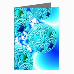 Blue Ice Crystals, Abstract Aqua Azure Cyan Greeting Cards (pkg Of 8) by DianeClancy