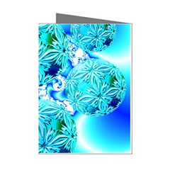 Blue Ice Crystals, Abstract Aqua Azure Cyan Mini Greeting Cards (pkg Of 8) by DianeClancy