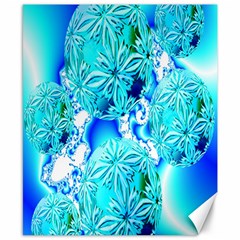 Blue Ice Crystals, Abstract Aqua Azure Cyan Canvas 8  X 10  by DianeClancy