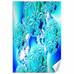 Blue Ice Crystals, Abstract Aqua Azure Cyan Canvas 20  X 30  by DianeClancy