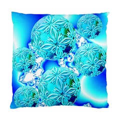 Blue Ice Crystals, Abstract Aqua Azure Cyan Cushion Case (two Sides) by DianeClancy