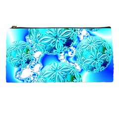 Blue Ice Crystals, Abstract Aqua Azure Cyan Pencil Case by DianeClancy