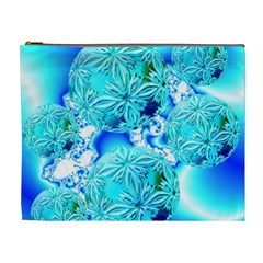 Blue Ice Crystals, Abstract Aqua Azure Cyan Cosmetic Bag (xl) by DianeClancy