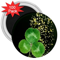 Clover 3  Button Magnet (100 Pack)