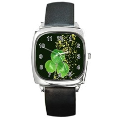 Clover Square Leather Watch