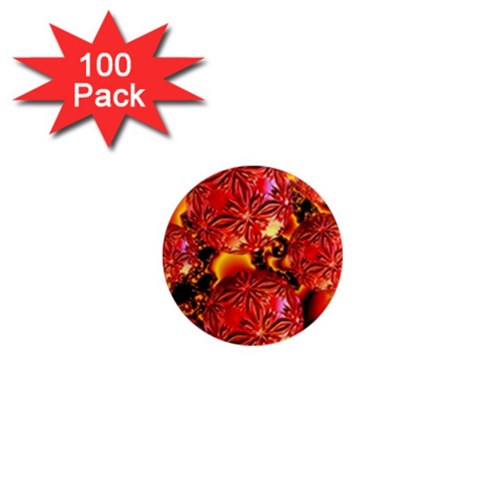  Flame Delights, Abstract Red Orange 1  Mini Button Magnet (100 pack)