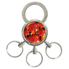  Flame Delights, Abstract Red Orange 3-ring Key Chain by DianeClancy