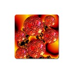  Flame Delights, Abstract Red Orange Magnet (Square) Front