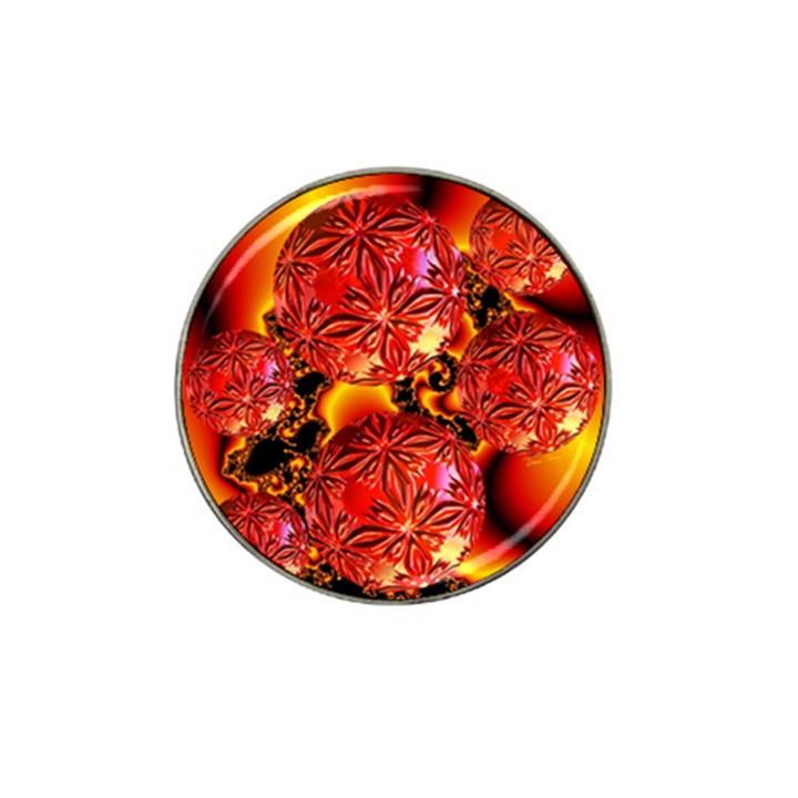  Flame Delights, Abstract Red Orange Golf Ball Marker 10 Pack (for Hat Clip)