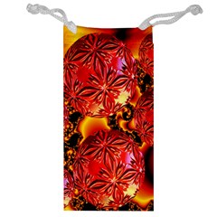  Flame Delights, Abstract Red Orange Jewelry Bag