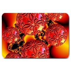  Flame Delights, Abstract Red Orange Large Door Mat by DianeClancy