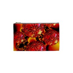  Flame Delights, Abstract Red Orange Cosmetic Bag (small) by DianeClancy