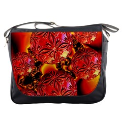  Flame Delights, Abstract Red Orange Messenger Bag