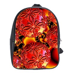  Flame Delights, Abstract Red Orange School Bag (xl)