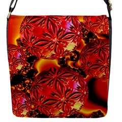  Flame Delights, Abstract Red Orange Flap Closure Messenger Bag (small) by DianeClancy