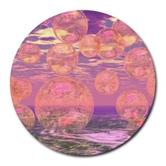 Glorious Skies, Abstract Pink And Yellow Dream 8  Mouse Pad (round) by DianeClancy