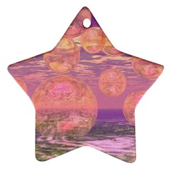 Glorious Skies, Abstract Pink And Yellow Dream Star Ornament by DianeClancy