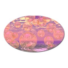 Glorious Skies, Abstract Pink And Yellow Dream Magnet (oval) by DianeClancy