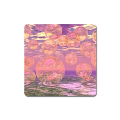 Glorious Skies, Abstract Pink And Yellow Dream Magnet (square) by DianeClancy