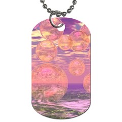 Glorious Skies, Abstract Pink And Yellow Dream Dog Tag (one Sided)