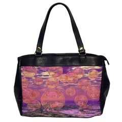 Glorious Skies, Abstract Pink And Yellow Dream Oversize Office Handbag (one Side) by DianeClancy