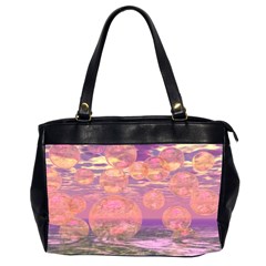 Glorious Skies, Abstract Pink And Yellow Dream Oversize Office Handbag (two Sides) by DianeClancy