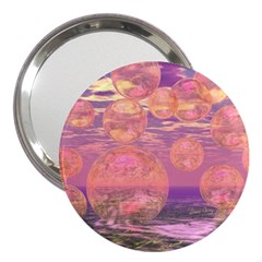 Glorious Skies, Abstract Pink And Yellow Dream 3  Handbag Mirror by DianeClancy