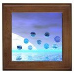 Moonlight Wonder, Abstract Journey To The Unknown Framed Ceramic Tile Front