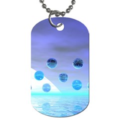 Moonlight Wonder, Abstract Journey To The Unknown Dog Tag (two-sided)  by DianeClancy