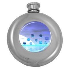 Moonlight Wonder, Abstract Journey To The Unknown Hip Flask (round) by DianeClancy