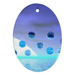 Moonlight Wonder, Abstract Journey To The Unknown Oval Ornament (two Sides) by DianeClancy