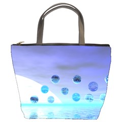 Moonlight Wonder, Abstract Journey To The Unknown Bucket Handbag by DianeClancy