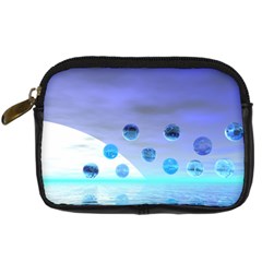 Moonlight Wonder, Abstract Journey To The Unknown Digital Camera Leather Case by DianeClancy