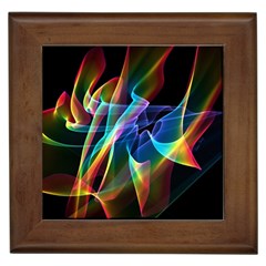 Aurora Ribbons, Abstract Rainbow Veils  Framed Ceramic Tile by DianeClancy