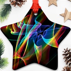 Aurora Ribbons, Abstract Rainbow Veils  Star Ornament by DianeClancy