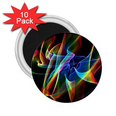 Aurora Ribbons, Abstract Rainbow Veils  2 25  Button Magnet (10 Pack) by DianeClancy