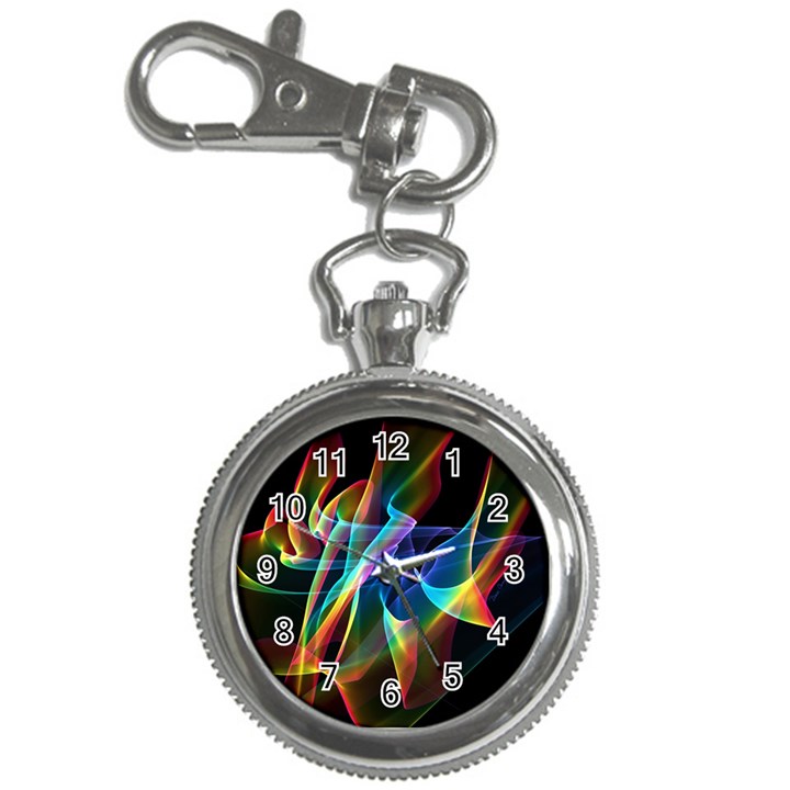 Aurora Ribbons, Abstract Rainbow Veils  Key Chain Watch