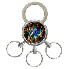 Aurora Ribbons, Abstract Rainbow Veils  3-ring Key Chain