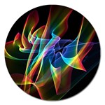 Aurora Ribbons, Abstract Rainbow Veils  Magnet 5  (Round) Front