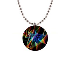 Aurora Ribbons, Abstract Rainbow Veils  Button Necklace by DianeClancy