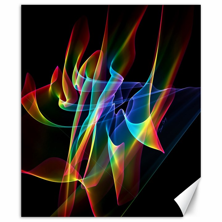 Aurora Ribbons, Abstract Rainbow Veils  Canvas 20  x 24  (Unframed)