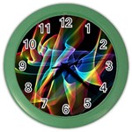 Aurora Ribbons, Abstract Rainbow Veils  Wall Clock (Color) Front