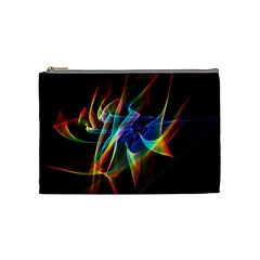 Aurora Ribbons, Abstract Rainbow Veils  Cosmetic Bag (medium) by DianeClancy