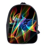 Aurora Ribbons, Abstract Rainbow Veils  School Bag (Large) Front