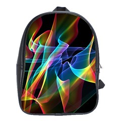 Aurora Ribbons, Abstract Rainbow Veils  School Bag (xl) by DianeClancy