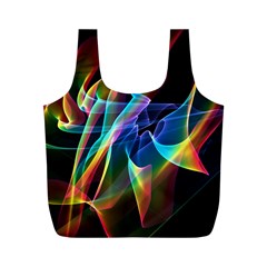 Aurora Ribbons, Abstract Rainbow Veils  Reusable Bag (m) by DianeClancy