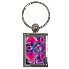 Cosmic Heart Of Fire, Abstract Crystal Palace Key Chain (rectangle) by DianeClancy