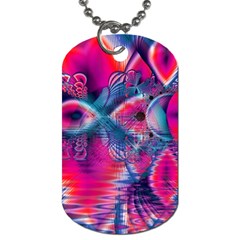 Cosmic Heart Of Fire, Abstract Crystal Palace Dog Tag (two-sided)  by DianeClancy